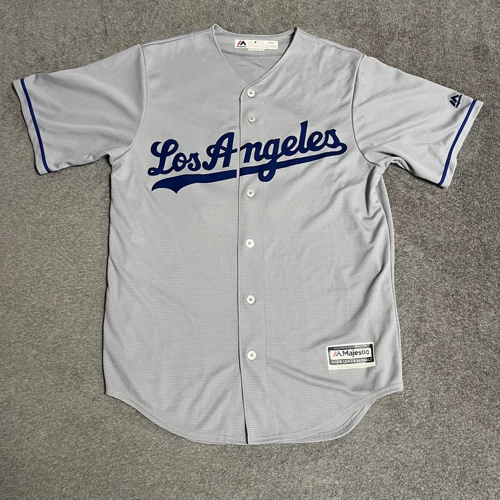 Los Angeles Dodgers Jersey Mens Medium Gray MLB Cody Bellinger 35 Majestic